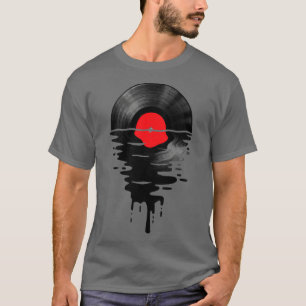 Vinyl LP Music Record Sunset Red T-Shirt