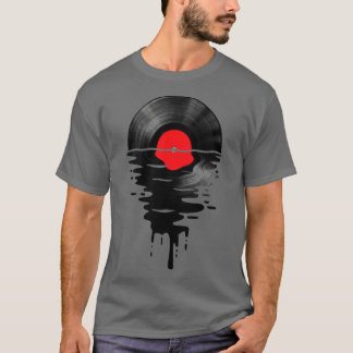 Vinyl LP Music Record Sunset Red T-Shirt