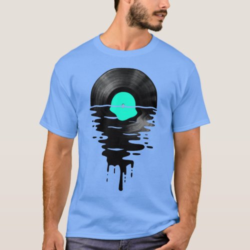 Vinyl LP Music Record Sunset Turquoise T_Shirt