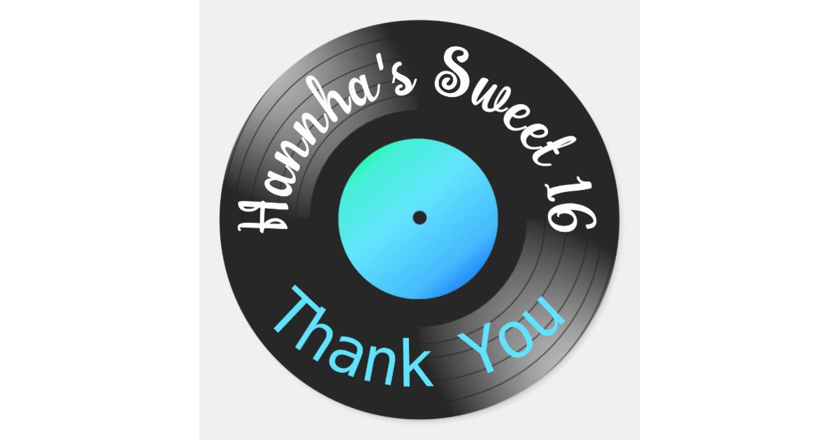 Lp Sticker Vinyl LP Record Favor Classic Round Sticker | Zazzle