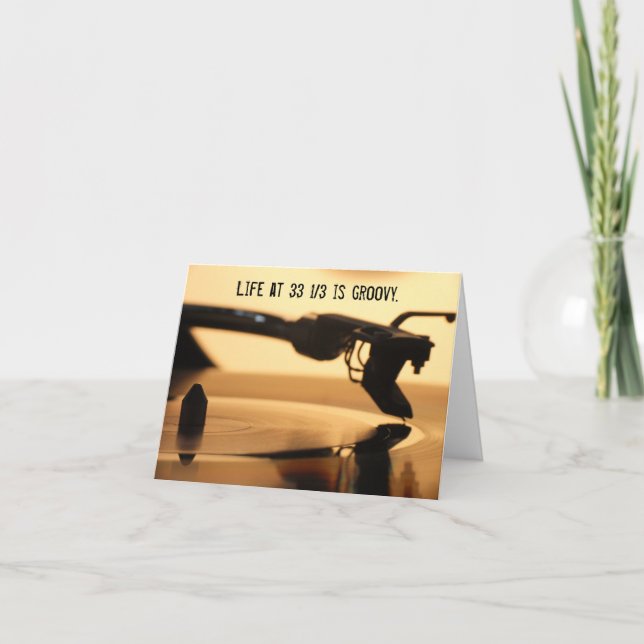 Vinyl LP Record Lover Audiophile Birthday Card (Front)