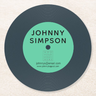 Vinyl LP Record Retro Personalized Bar Table Cup Round Paper Coaster