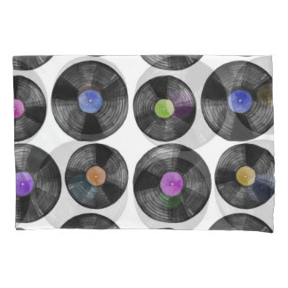 Vinyl LP Records Retro Illustration Pillow Case