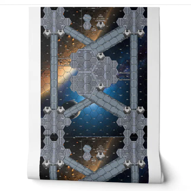 Vinyl Modular Space Station Map for Battletech Wallpaper | Zazzle