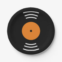 Vinyl music record novelty paper plates for party