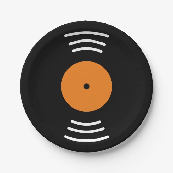 Vinyl music record novelty paper plates for party