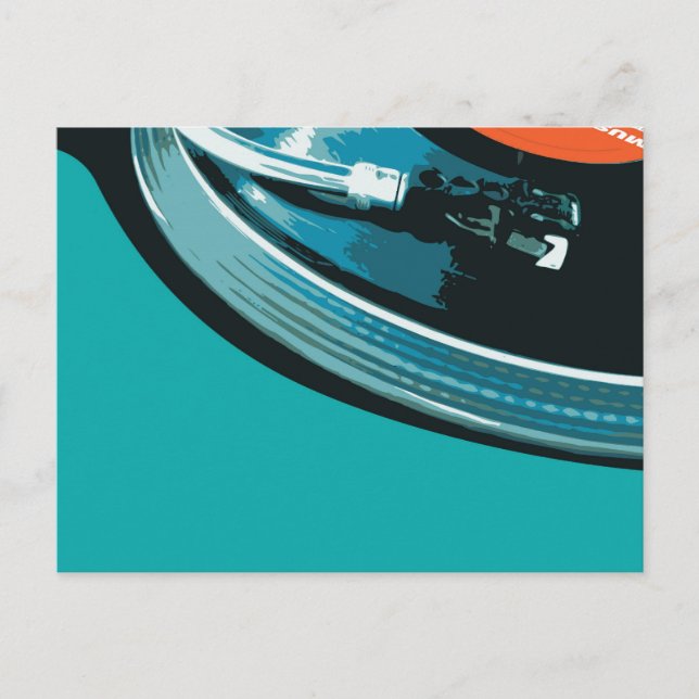 Vinyl Music Turntable Postcard (Front)