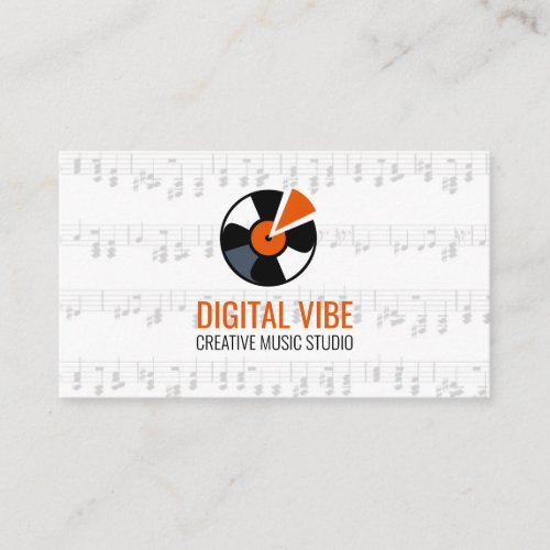 Vinyl  Musical Sheet and Notes Business Card