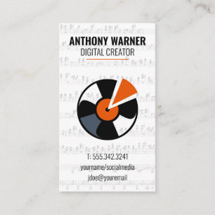 Vinyl Musical Sheet Business Card