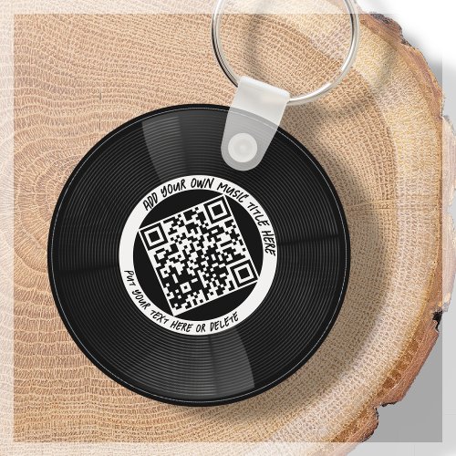 Vinyl  Musician DJ  QR Code  Keychain