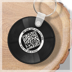 Vinyl Musician DJ QR Code Keychain