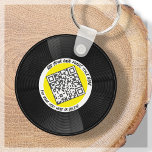 Vinyl | Musician DJ | QR Code Keychain<br><div class="desc">Introducing our customizable vinyl LP style QR Code keychain- the perfect accessory for the music professional! This keychain features a sleek vinyl LP record in yellow and white, along with a QR code that can be linked to your own music. With our "personalize" feature, you can generate your own unique...</div>