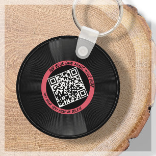 Vinyl Musician DJ QR Code Keychain