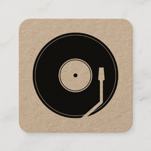 Vinyl play cover black square business card
