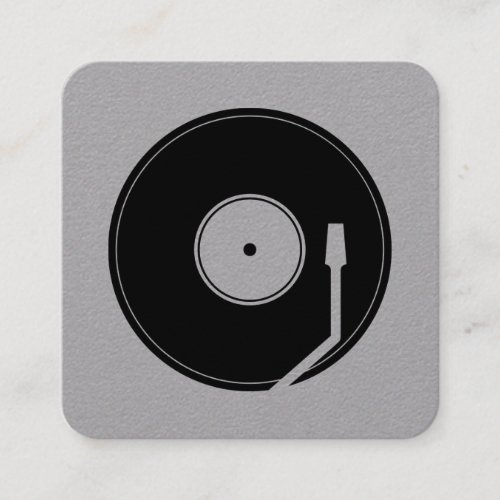 Vinyl play cover gray black square business card