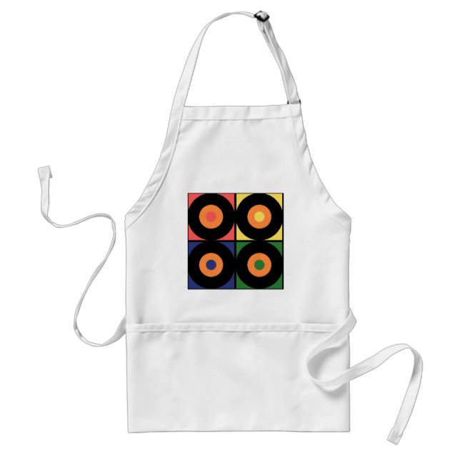 Vinyl Pop Art Adult Apron (Front)