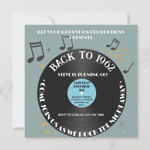 Vinyl Record 60th Birthday Party Invitation