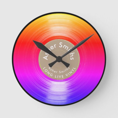vinyl record a colorful round clock