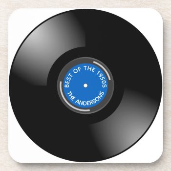 Vinyl Record Album Design Beverage Coaster by SjasisDesignSpace at Zazzle