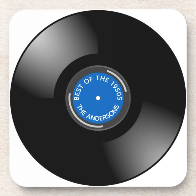 Vinyl Record Album Design Beverage Coaster (Front)