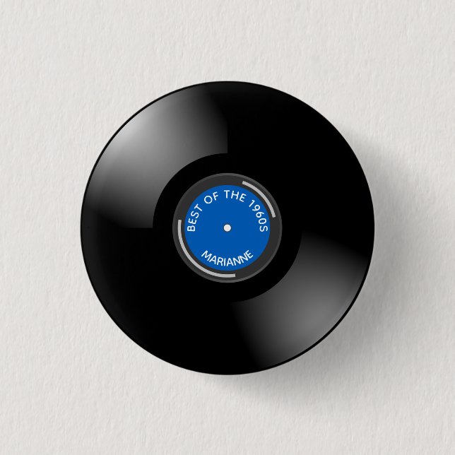 Vinyl Record Album Design Button (Front)