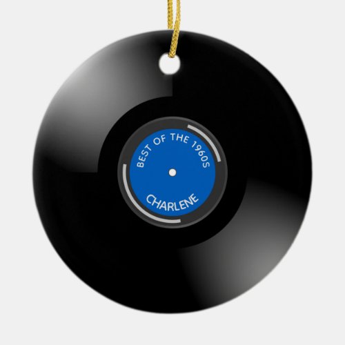 Vinyl Record Album Design Ceramic Ornament