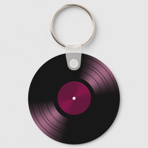 Vinyl Record Album in Pink Keychain