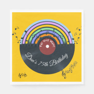 Vinyl Record Album Music Notes Rainbow  Napkins