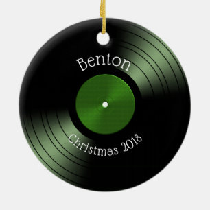 Vinyl Record Album - Retro 70s 45 Disc Ceramic Ornament