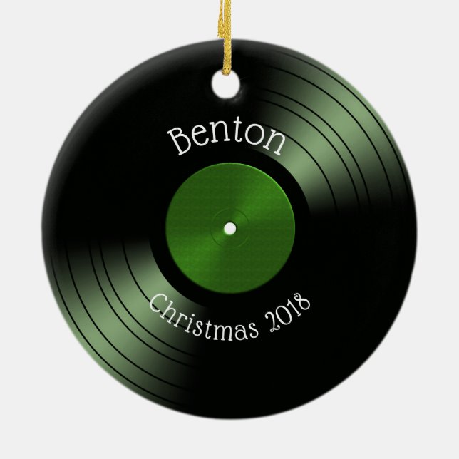 Vinyl Record Album - Retro 70s 45 Disc Ceramic Ornament (Back)