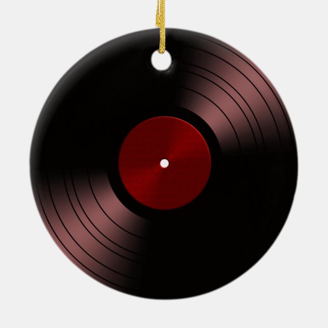 Vinyl Record Album - Retro 70s 45 Disc Ceramic Ornament (Back)
