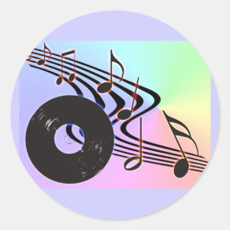 Vinyl Record and Notes Sticker
