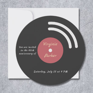 Vinyl Record Birthday Invitation
