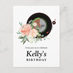 vinyl record birthday Invitation Postcard