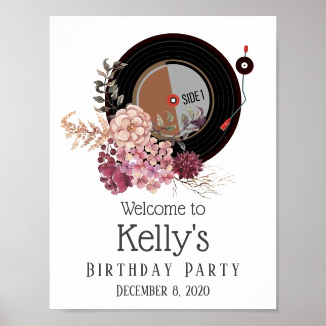 Vinyl Record birthday Poster (Front)