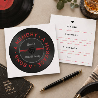 Vinyl Record Birthday Share a Song Memory Keepsake Note Card