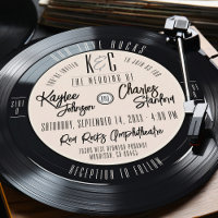 Vinyl Record Black and Ivory Vintage Music Wedding