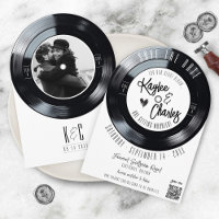 Vinyl Record Black and White Unique Photo Wedding