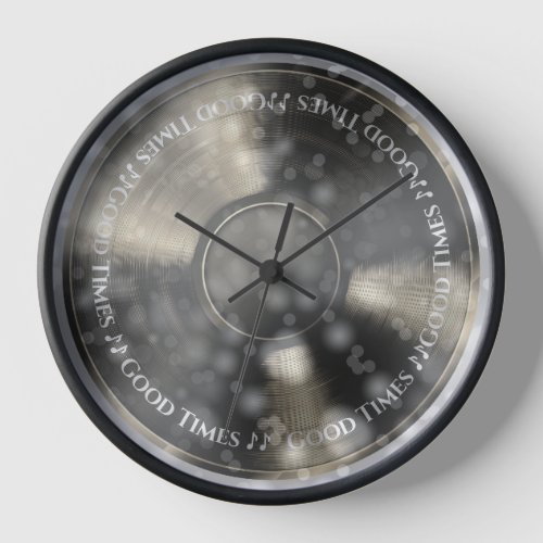 Vinyl Record Bokeh Shine Clock