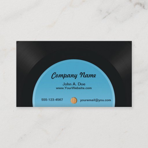 Customizable Vinyl Record Business Cards