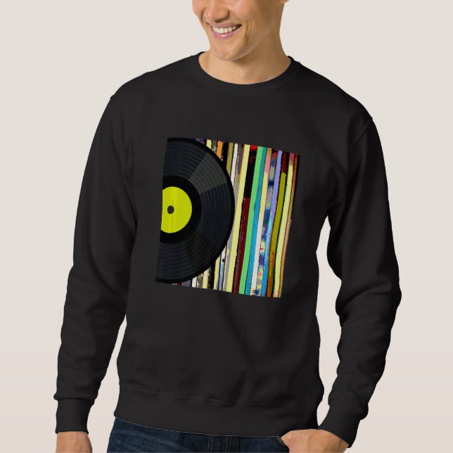 Vinyl Record Collecting  Vinyl Album Collection Sweatshirt (Front)