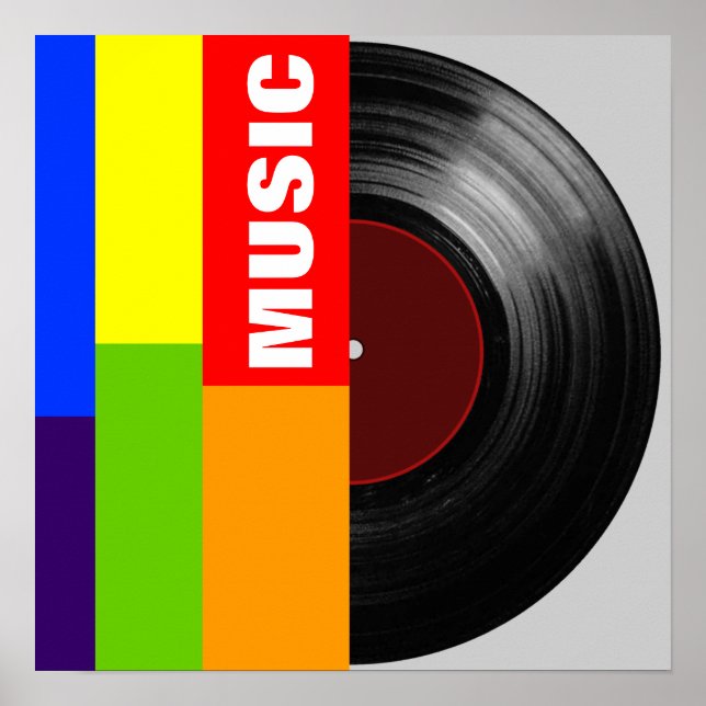 vinyl-record color bars poster (Front)