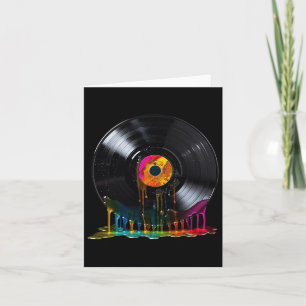 Vinyl Record Colorful Retro Vintage Vinyl Record T Card