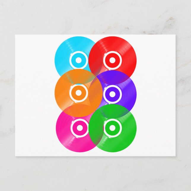 Vinyl Record Colors Postcard (Front)