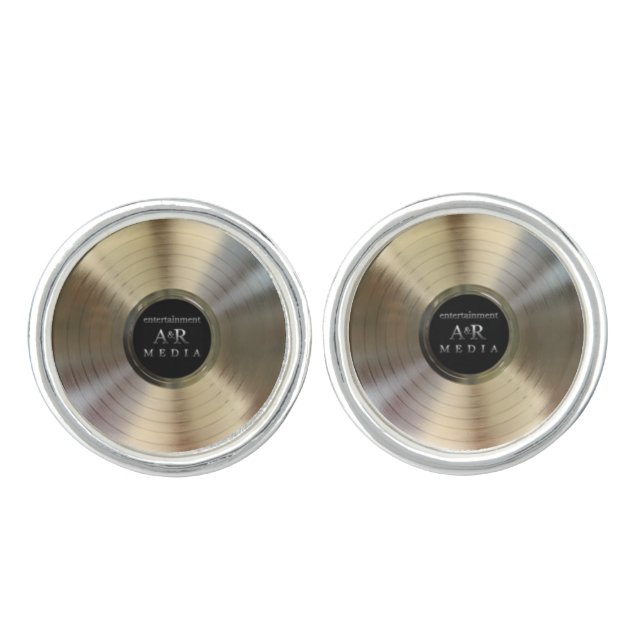 vinyl record cufflinks (Front)