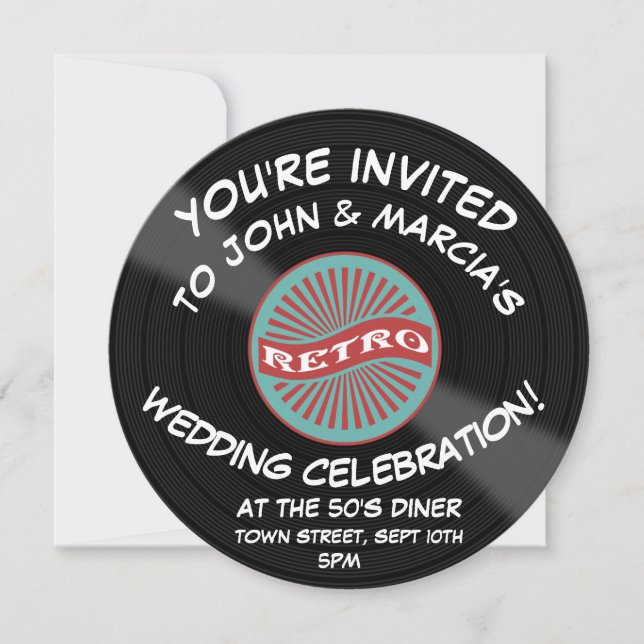 VINYL RECORD CUSTOM SAVE THE DATE WEDDING ANNOUNCEMENT (Front)