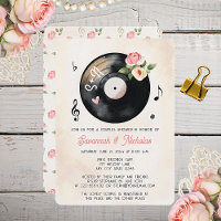 Vinyl Record Floral Watercolor Couples Shower