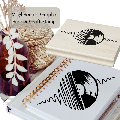 Vinyl Record Graphic Rubber Craft Stamp