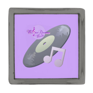 Vinyl Record Gunmetal Plated Square Lapel Pin