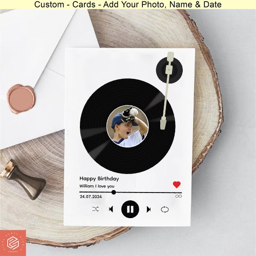 Vinyl Record Kids Photo Happy Birthday selfie